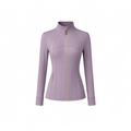 Taro purpleWomen’s Slim Fit Yoga Jacket with Removable Crystal Zipper Charm