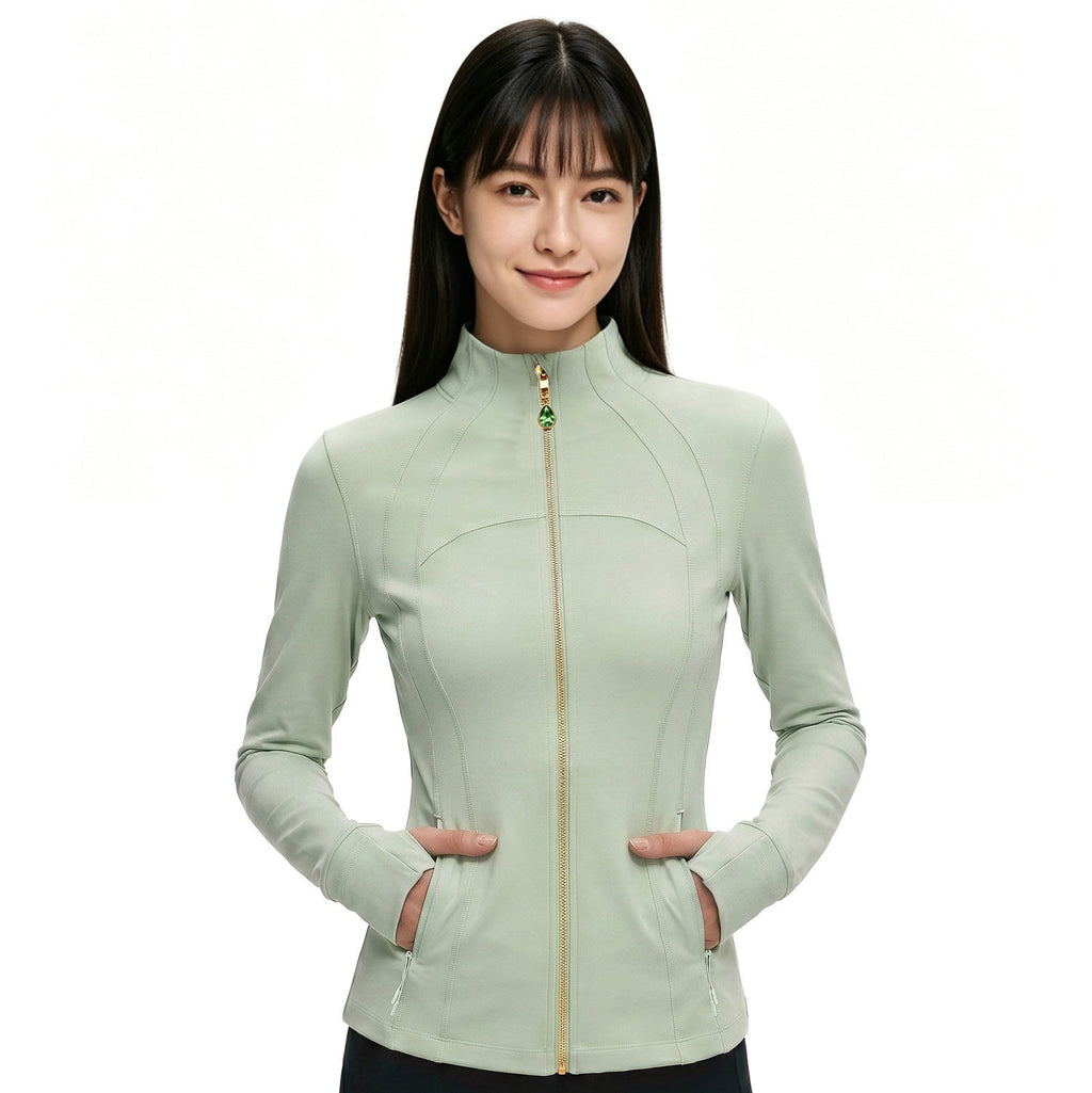 Unique Gift Women Yoga Jacket  2-in-1 Removable Teardrop Crystal Charm