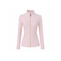 Pink Women’s Workout Jacket, 2-in-1 Crystal Zipper Charm Turns Into Necklace