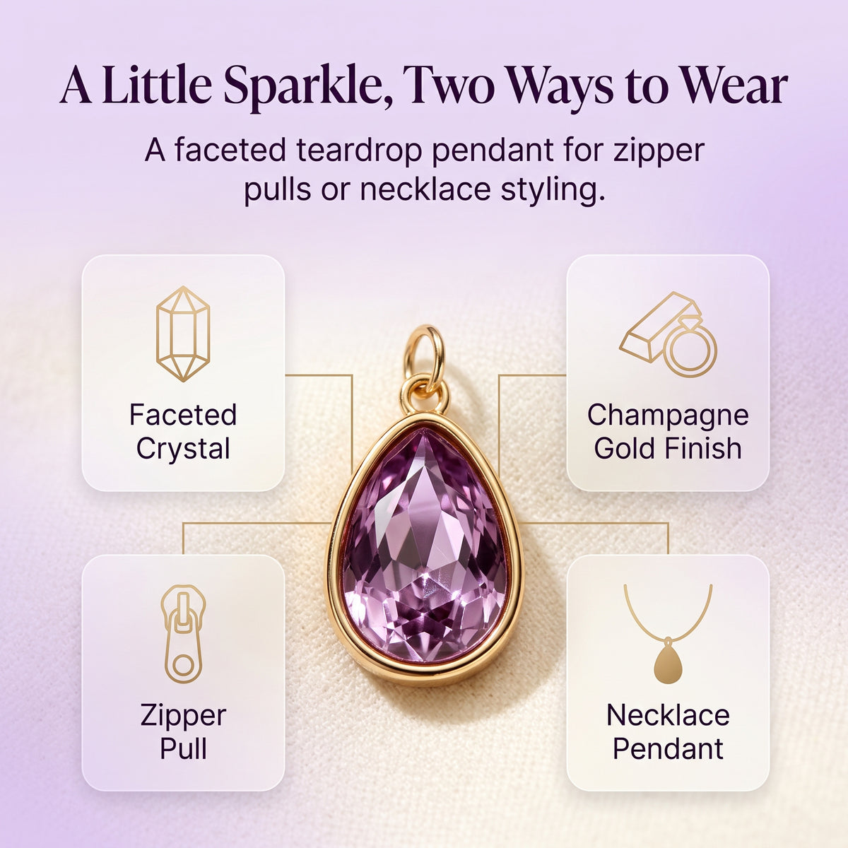 Black Women’s Slimming Yoga Jacket, Detachable Teardrop Crystal Zipper Charm
