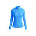 Bright Blue Women’s Athletic Jacket, Wearable Teardrop Crystal Zip Pull Charm